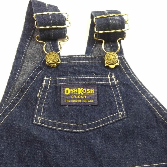 OshKosh B'gosh Toddler Unisex Girls/Boys Strap Overall Short Blue Jeans 12 Month - Picture 2 of 7